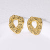 Wholesale Irregular Hammered High Sense Stainless Steel Earrings For Women 18K Gold Plated