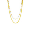 Wholesale Irregular Metal Beaded Titanium Steel Flat Snake Chain Double Layer Necklace With Geometric Pattern And Electroplating