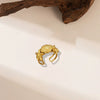 Wholesale Irregular Ocean Ring With Scallop Opening Adjustable Made Of Titanium Steel In Casual And Minimalist Style 18K Gold Plated By Vacuum Electroplating For Women