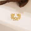 Wholesale Irregular Ocean Ring With Scallop Opening Adjustable Made Of Titanium Steel In Casual And Minimalist Style 18K Gold Plated By Vacuum Electroplating For Women