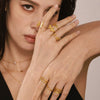 Wholesale Irregular Open Ring Titanium Steel Pvd Plated 18K True Gold Color Geometric Light Luxury Design