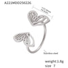 Wholesale Irregular Open Ring Titanium Steel Pvd Plated 18K True Gold Color Geometric Light Luxury Design