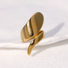Wholesale Irregular Retro Geometric Spiral Opening Adjustable Rings In Stainless Steel With Electroplating For Men And Women