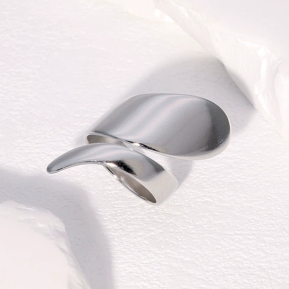 Wholesale Irregular Retro Geometric Spiral Opening Adjustable Rings In Stainless Steel With Electroplating For Men And Women