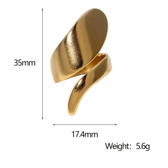Wholesale Irregular Retro Geometric Spiral Opening Adjustable Rings In Stainless Steel With Electroplating For Men And Women