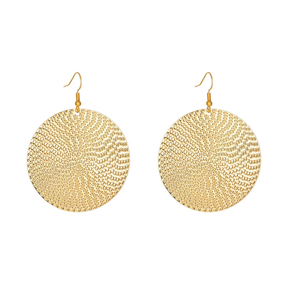 Wholesale Irregular Round Alloy Earrings With Geometric Pattern And Electroplating For Women In Ins Style