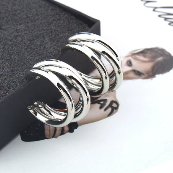 Wholesale Irregular Semi Circular Metal Earrings Ear Accessories Trendy Elegant All Match