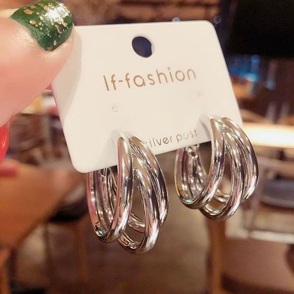 Wholesale Irregular Semi Circular Metal Earrings Ear Accessories Trendy Elegant All Match