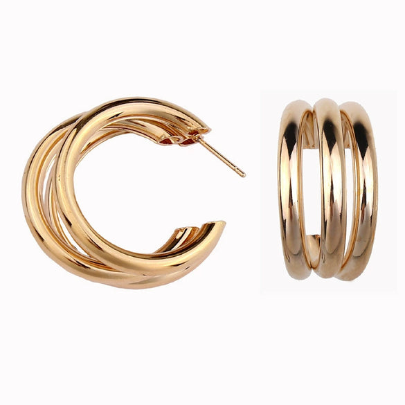 Wholesale Irregular Semi Circular Metal Earrings Ear Accessories Trendy Elegant All Match