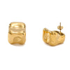Wholesale Irregular Square Stainless Steel Hollow Earrings With Dazzling Concave Geometric Pattern And 18K Vacuum Plating In Furnace For Women