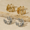 Wholesale Irregular Wave Curve Metallic Earrings For Girls Stainless Steel Electroplated