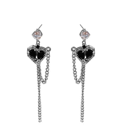 Wholesale Jewelry 1 Pair Casual Heart Shape Flower Butterfly Alloy Rhinestones Drop Earrings Ear Studs