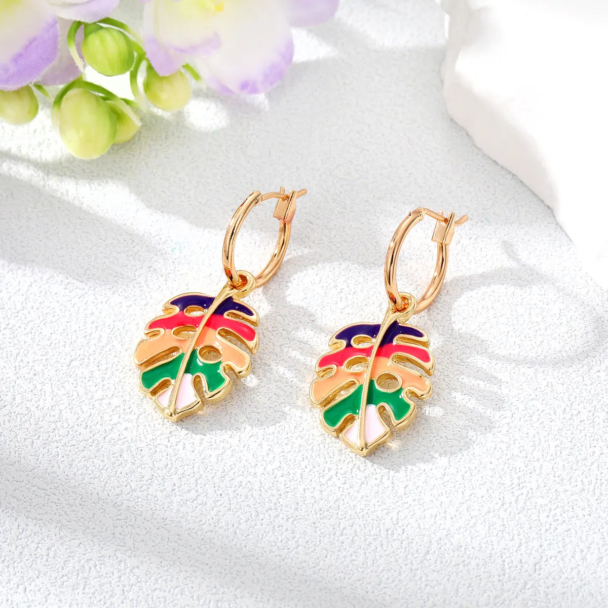 Wholesale Jewelry 1 Pair Casual Leaf Alloy Drop Earrings