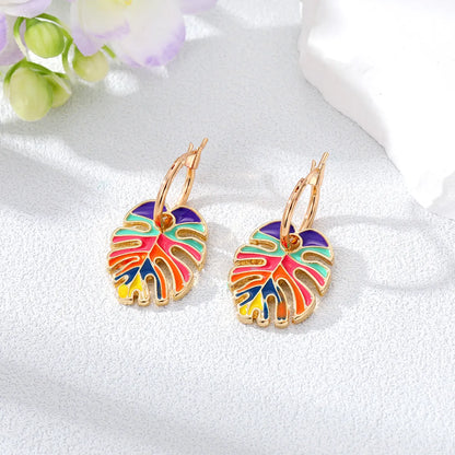 Wholesale Jewelry 1 Pair Casual Leaf Alloy Drop Earrings