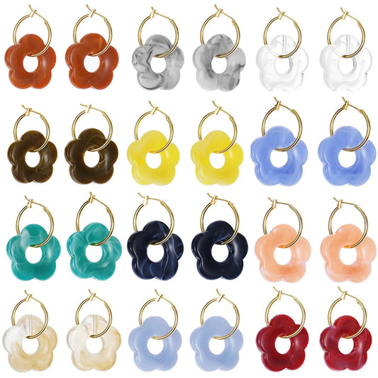 Wholesale Jewelry 1 Pair Cute Flower Alloy Earrings