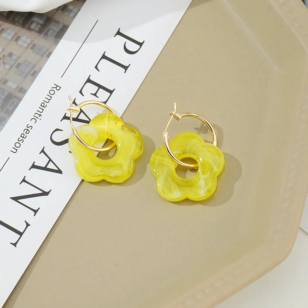 Wholesale Jewelry 1 Pair Cute Flower Alloy Earrings