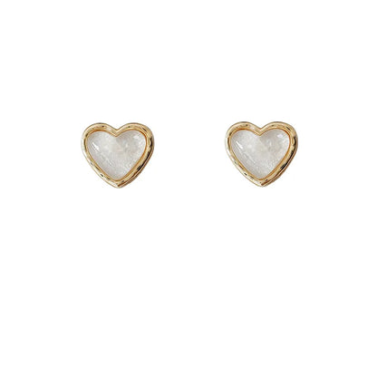 Wholesale Jewelry 1 Pair Cute Heart Shape Alloy Ear Studs