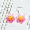 Wholesale Jewelry 1 Pair Cute Smile Face Flower Arylic Drop Earrings