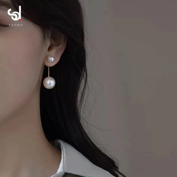Wholesale Jewelry 1 Pair Elegant Ball Imitation Pearl Copper Drop Earrings
