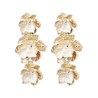 Wholesale Jewelry 1 Pair Elegant Flower Alloy Drop Earrings