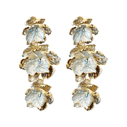 Wholesale Jewelry 1 Pair Elegant Flower Alloy Drop Earrings