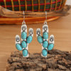1 Pair Ethnic Style Cactus Inlay Alloy Turquoise Drop Earrings