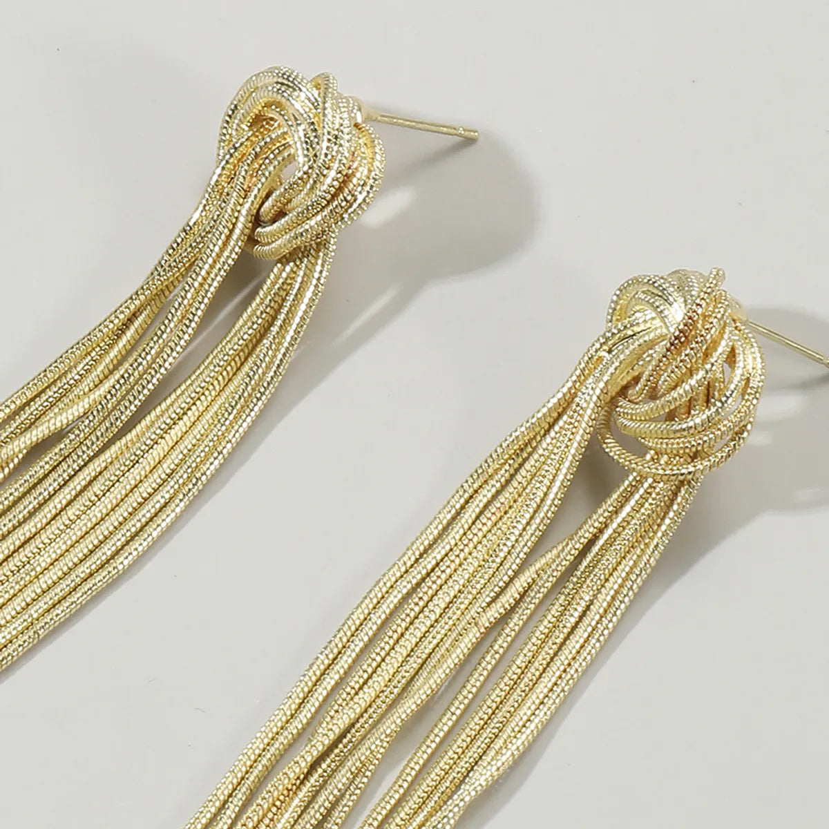 1 Pair Ins Style Tassel Knot Alloy Drop Earrings