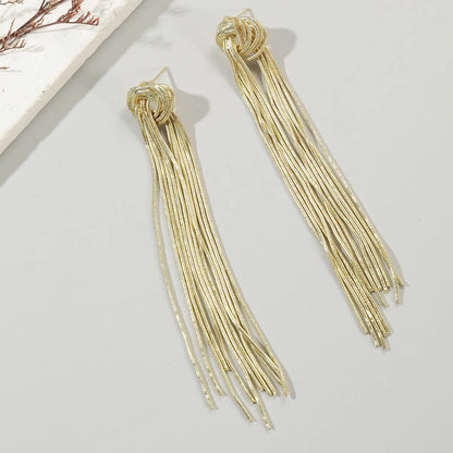 1 Pair Ins Style Tassel Knot Alloy Drop Earrings