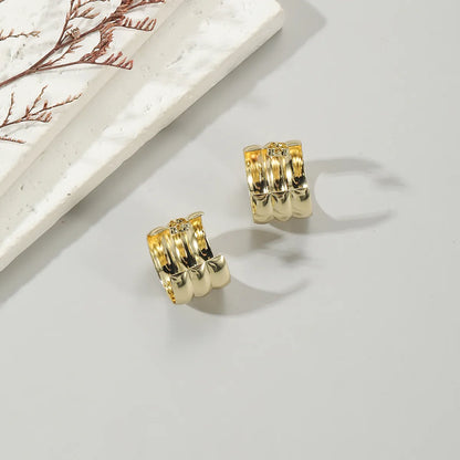 1 Pair Korean Style C Shape Alloy Ear Studs