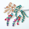 Wholesale Jewelry 1 Pair Luxurious Oval Water Droplets Alloy Artificial Gemstones Drop Earrings
