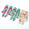Wholesale Jewelry 1 Pair Luxurious Oval Water Droplets Alloy Artificial Gemstones Drop Earrings