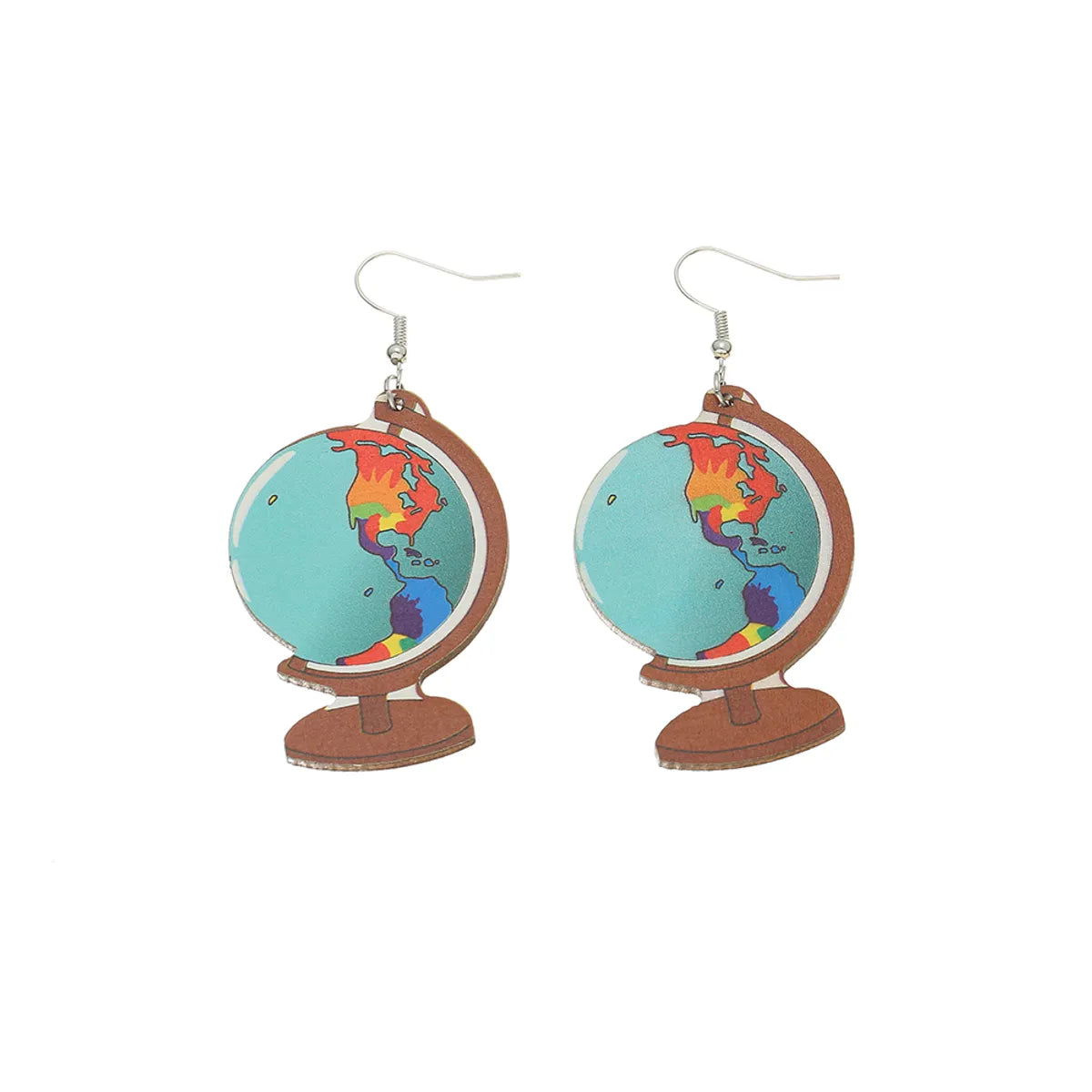 Wholesale Jewelry 1 Pair Novelty Earth Wood Drop Earrings