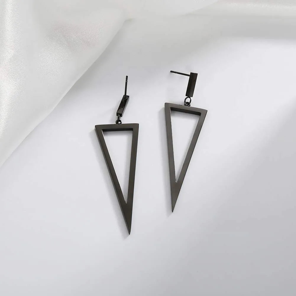 Wholesale Jewelry 1 Pair Punk Triangle Metal Earrings