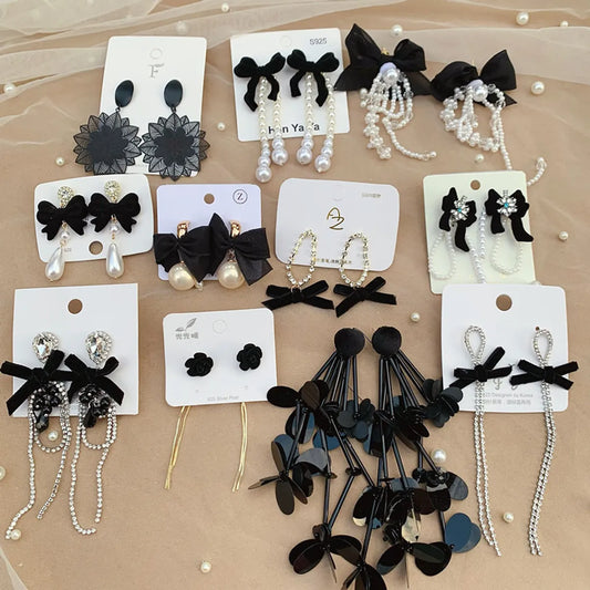 Wholesale Jewelry 1 Pair Retro Bow Knot Alloy Drop Earrings