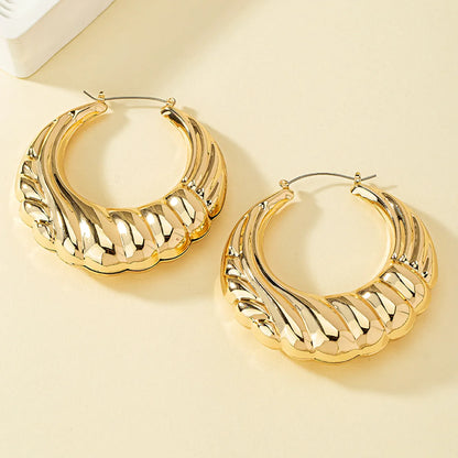 Wholesale Jewelry 1 Pair Retro Circle Alloy Hoop Earrings