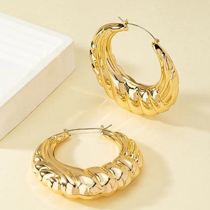 Wholesale Jewelry 1 Pair Retro Circle Alloy Hoop Earrings