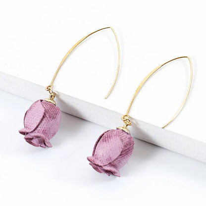 Wholesale Jewelry 1 Pair Romantic Flower Alloy Cloth Drop Earrings