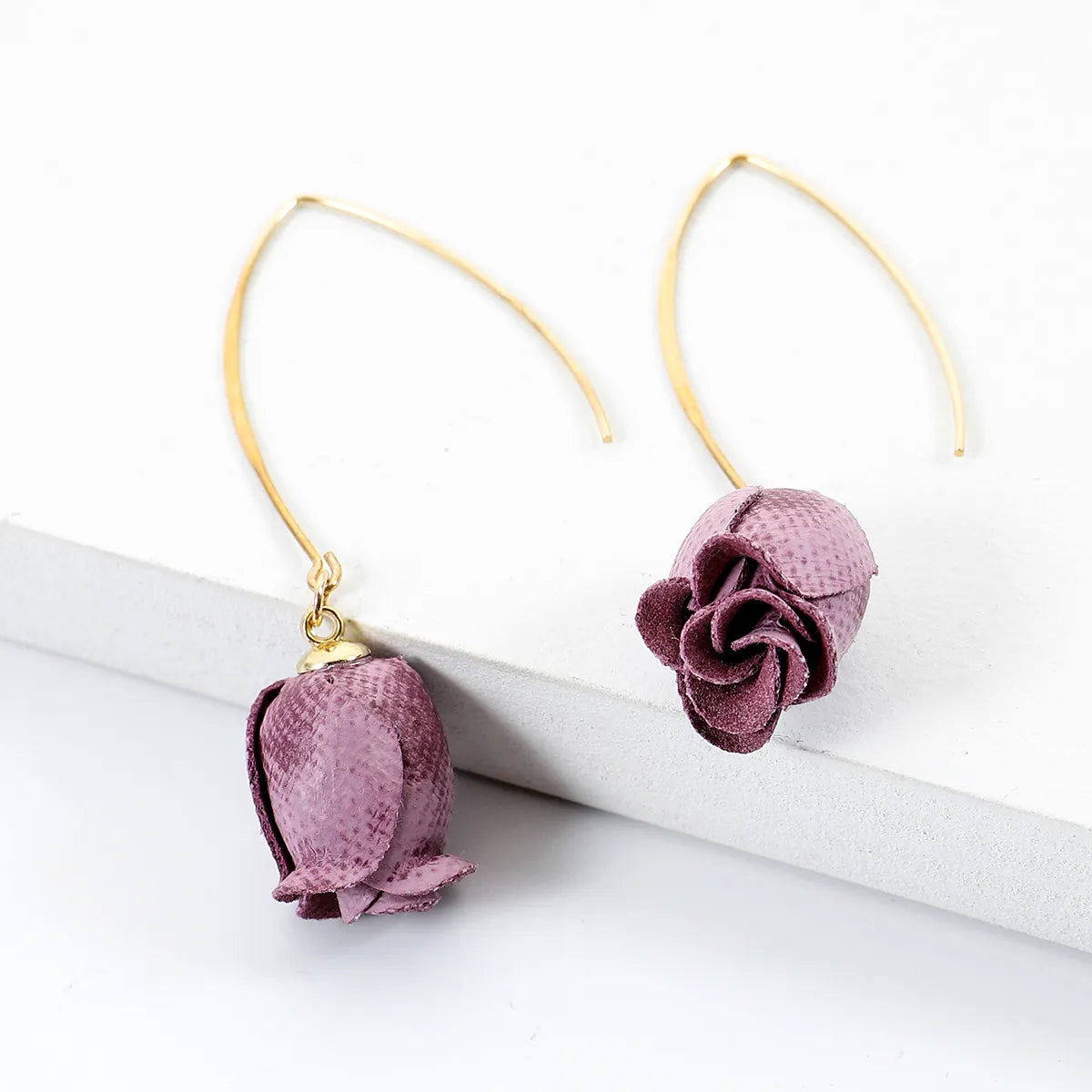 Wholesale Jewelry 1 Pair Romantic Flower Alloy Cloth Drop Earrings