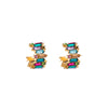 1 Pair Shiny C Shape Inlay Alloy Rhinestones Glass Gold Plated Silver Plated Ear Studs