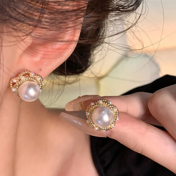 Wholesale Jewelry 1 Pair Simple Style Heart Shape Flower Bow Knot Alloy Rhinestones Earrings