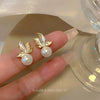 Wholesale Jewelry 1 Pair Simple Style Heart Shape Flower Bow Knot Alloy Rhinestones Earrings