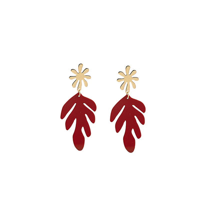 Wholesale Jewelry 1 Pair Simple Style Leaf Iron Drop Earrings