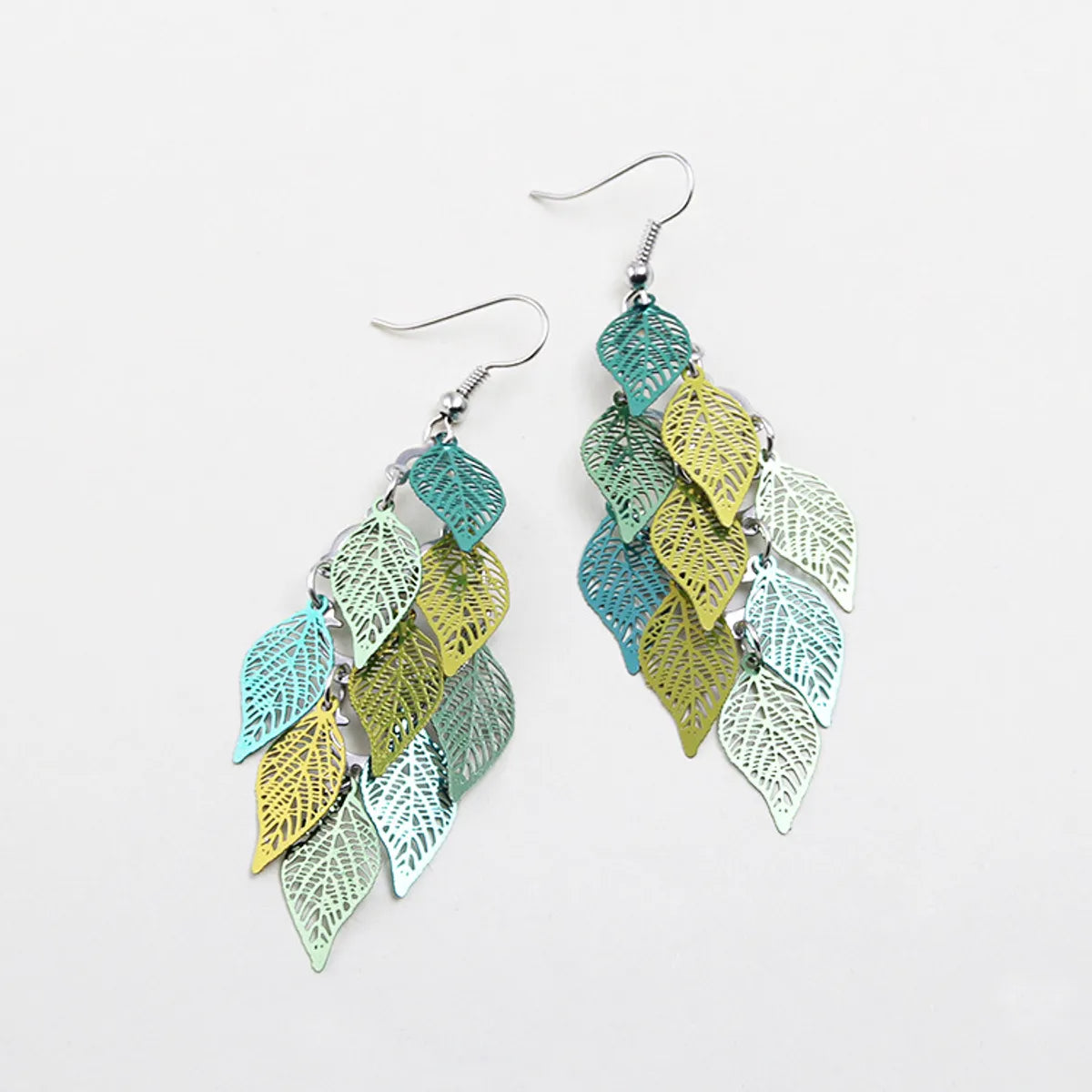 Wholesale Jewelry 1 Pair Simple Style Leaf Metal Drop Earrings