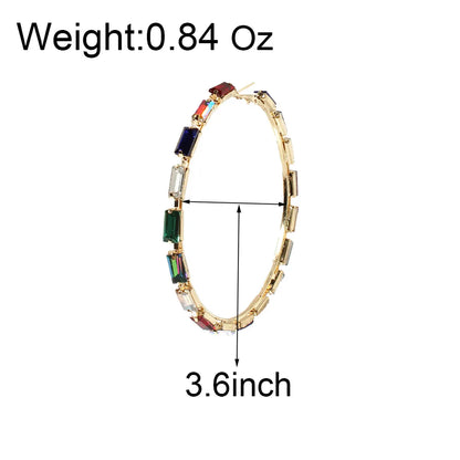 Wholesale Jewelry 1 Pair Simple Style Round Alloy Glass Glass Hoop Earrings