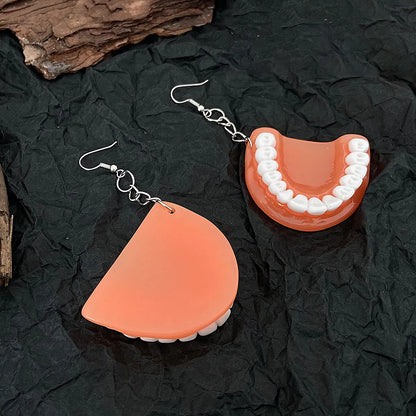 Wholesale Jewelry 1 Pair Simple Style Teeth Plastic Resin Drop Earrings