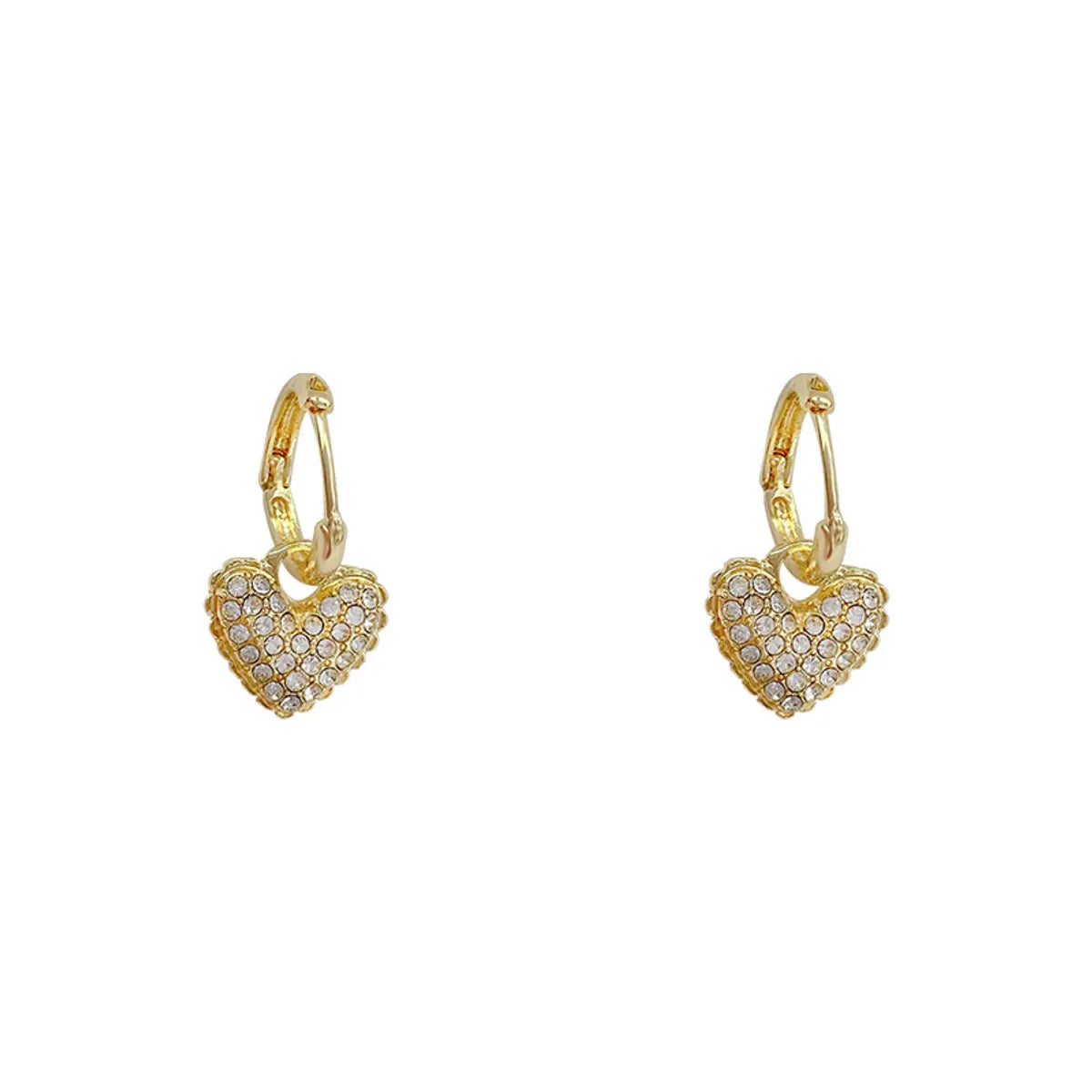 Wholesale Jewelry 1 Pair Sweet Heart Shape Alloy Rhinestones Drop Earrings