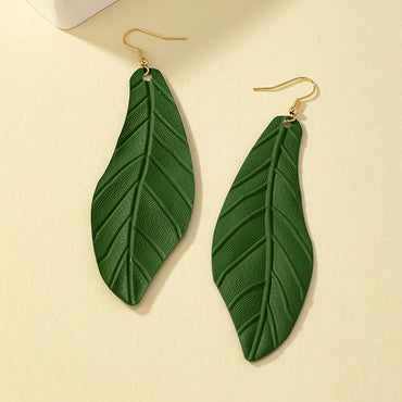 1 Pair Vacation Leaves Spray Paint Plating Iron Drop Earrings