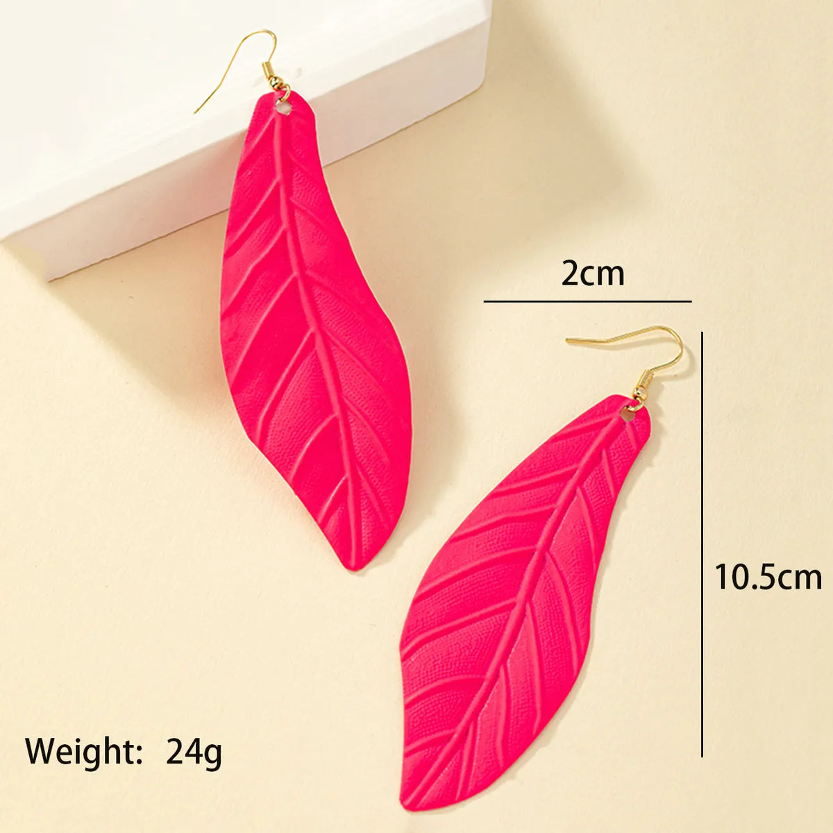 1 Pair Vacation Leaves Spray Paint Plating Iron Drop Earrings