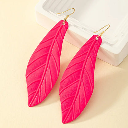 1 Pair Vacation Leaves Spray Paint Plating Iron Drop Earrings