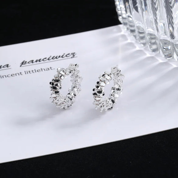 Wholesale Jewelry 1 Piece Simple Style Solid Color Alloy Silver Plated Earrings